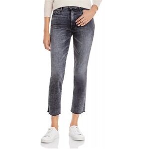 Mother High Waisted Rascal Ankle Snippet Jeans Women 29 Gray Train Stops Raw Hem